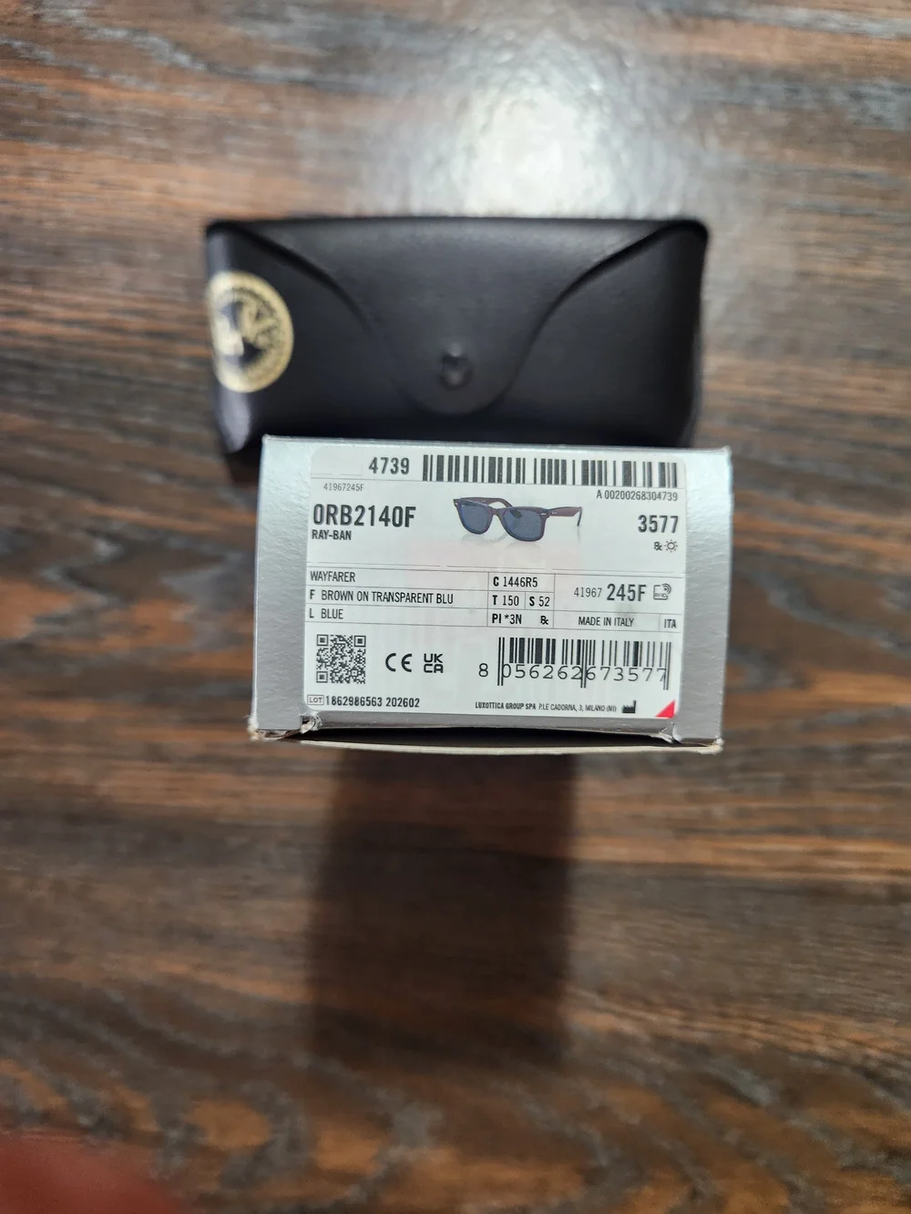 Ray-Ban Wayfarer Sunglasses - Blue Frames with Brown Lenses